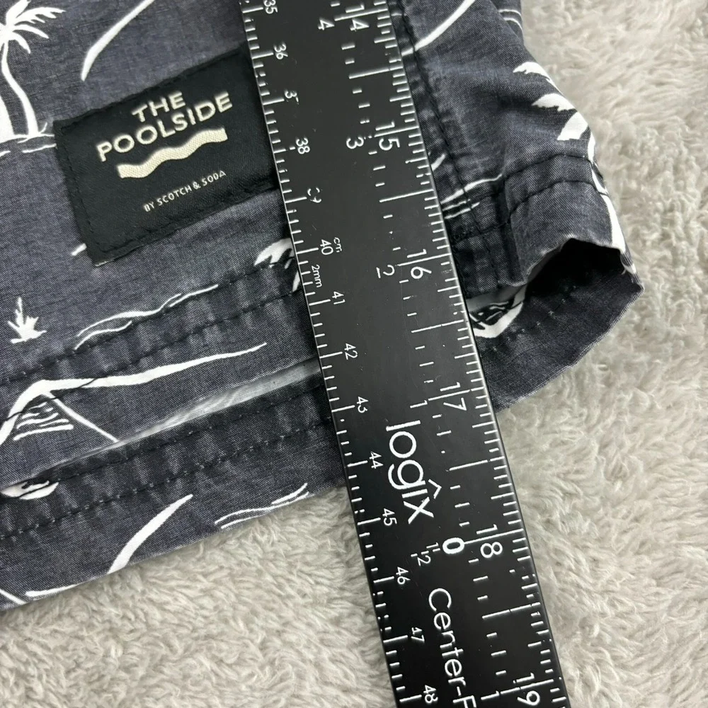 Scotch & Soda Swim Trunk Shorts Mens XXL Black Palm Tree Pockets Lined 6